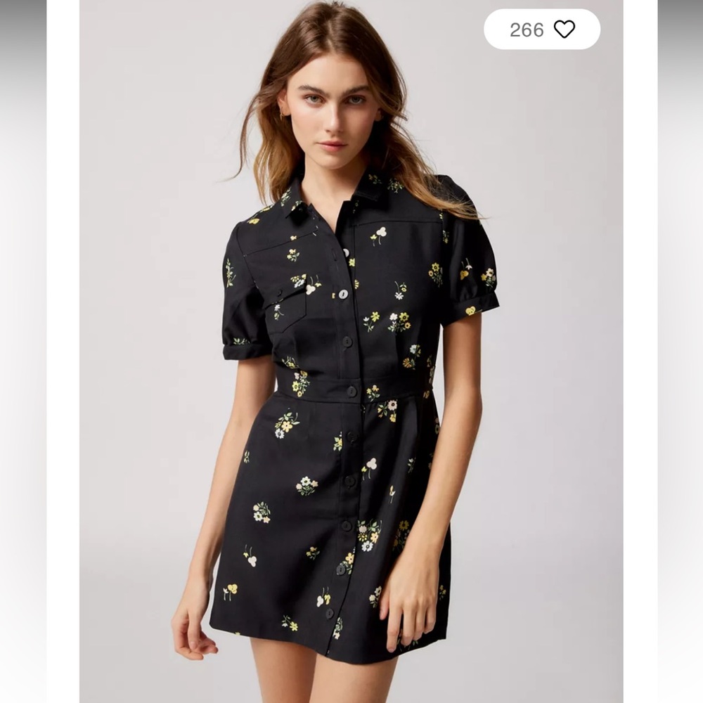 NWT UO collared floral mini dress